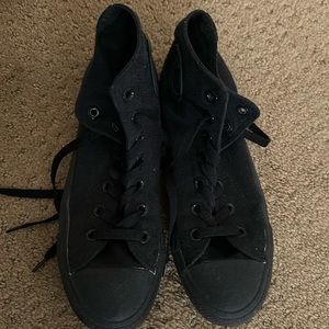 Converse all black high tops
